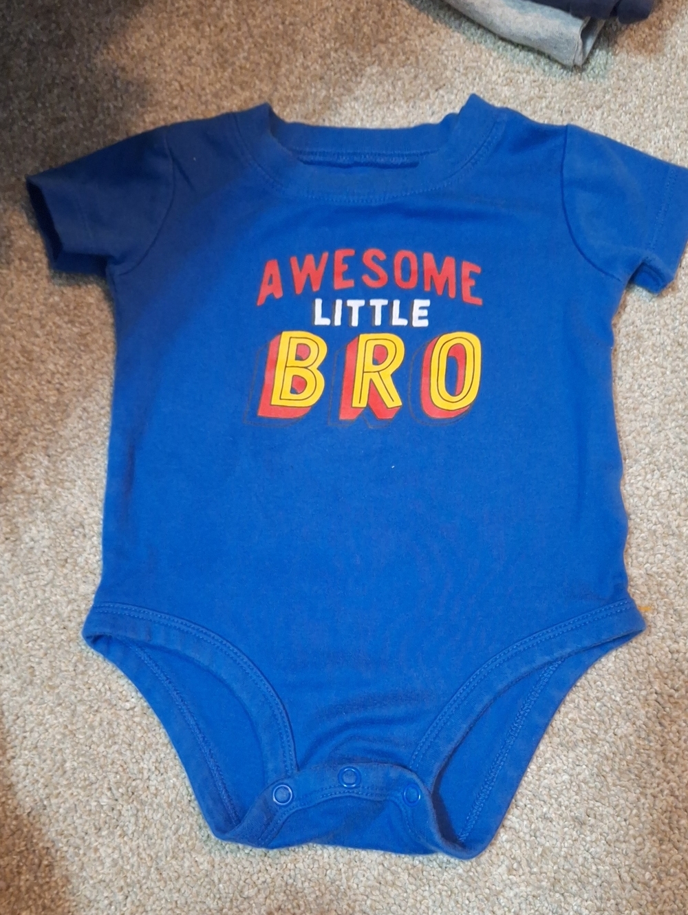 Awesome Little Bro Blue Baby One-Piece Bodysuit